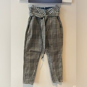 AG Adriano Goldschmied Gerren  high rise paperbag Houndstooth Pants